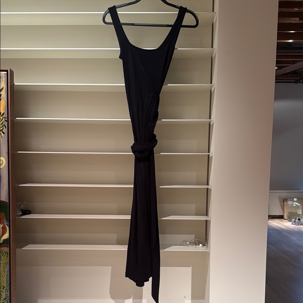 Vince Black cotton wrap dress